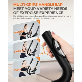 pooboo Elliptical Machine, Elliptical Exercise Machine with16-Level Resistance & Hyper-Quiet Magnetic Driving System 3