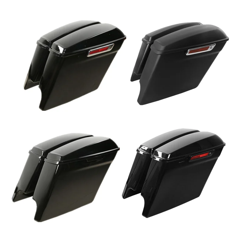 Motorcycle 5" Stretched Hard Saddlebags Saddle For Harley Touring Road Electra Street Glide 2014- FLT FLH FLHR Ultra-Classic