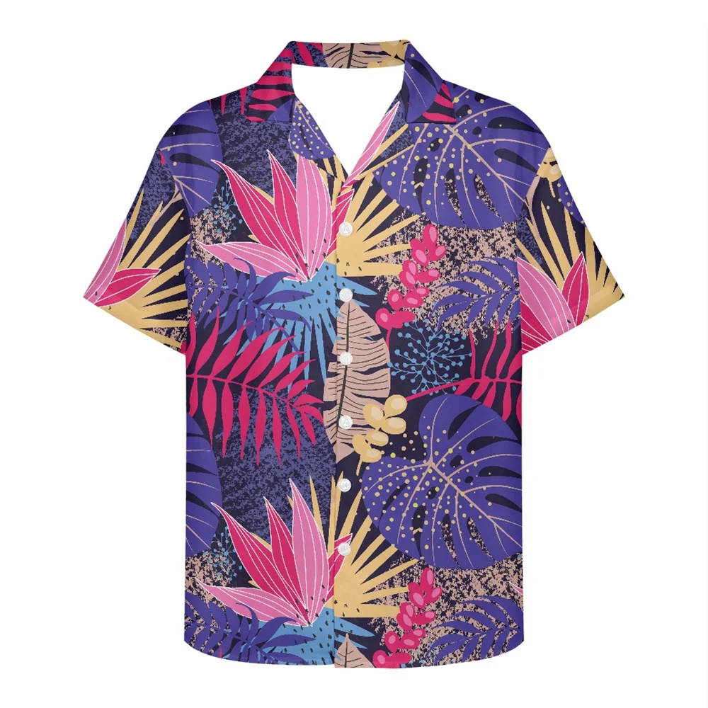 

Men's Clothing Short Sleeve Top Shirts Streetwear Vintage Clothes Button Up Shirt Birds of Paradise Flower Hawaiian Aloha 5XL