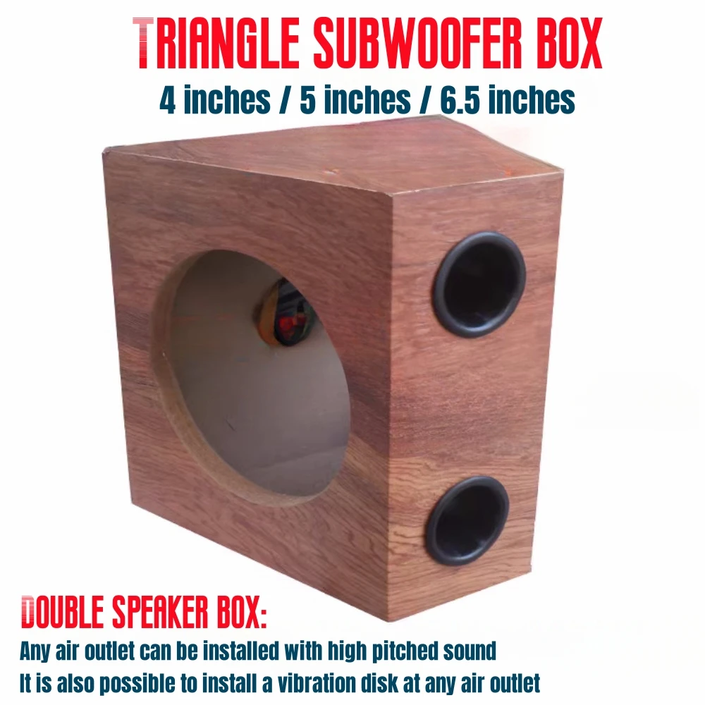 Car Subwoofer Box 1 Pcs Triangle shape 4/5/6.5-inch Car/Home Passive Subwoofer Speaker Box Body DIY Car Audio Modification