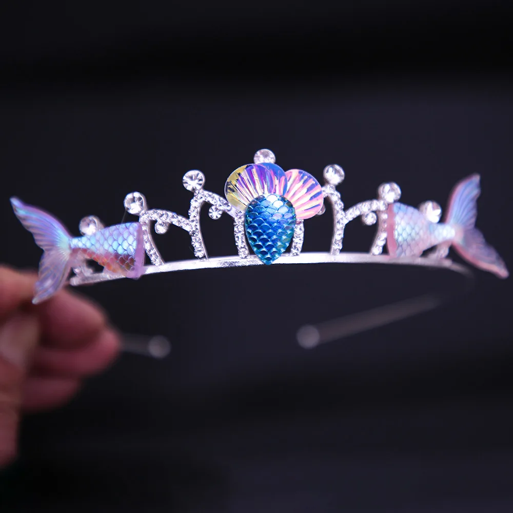 Little Mermaid Starfish shell Crown Mermaid Tail Headdress Beach Party Hat Children's Birthday Party Decoration hair accessories