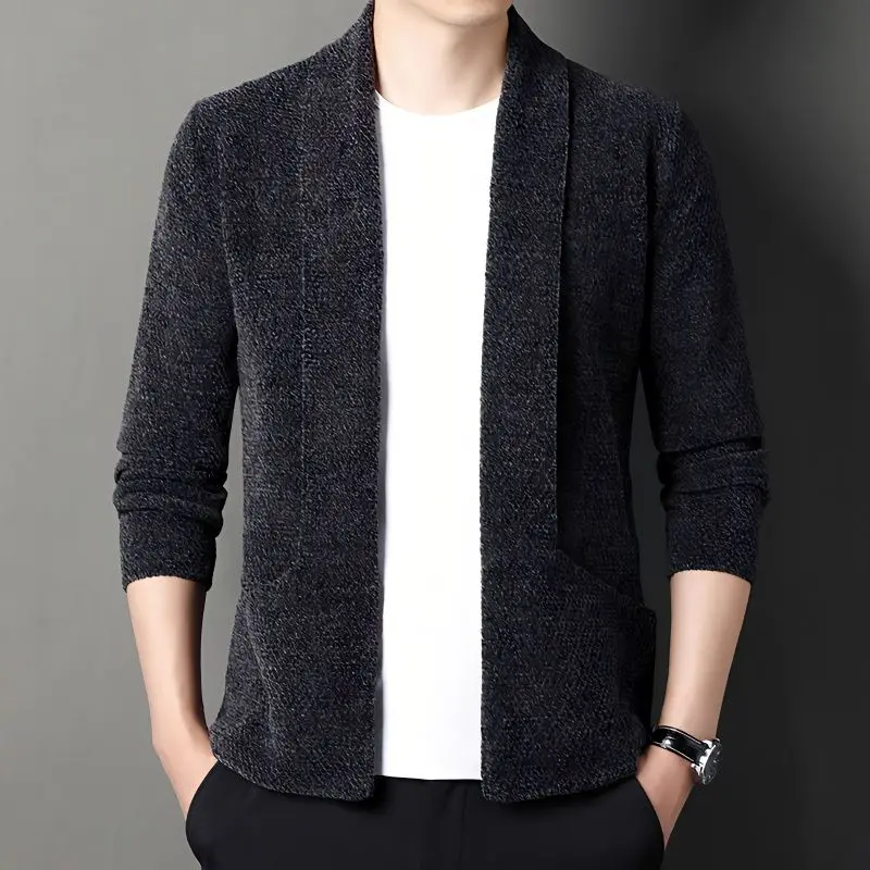 Autumn KPOP Fashion Style Harajuku Slim Fit Knitwear Loose Casual All Match Outerwear Solid V Neck Cardigan Long Sleeve Sweaters