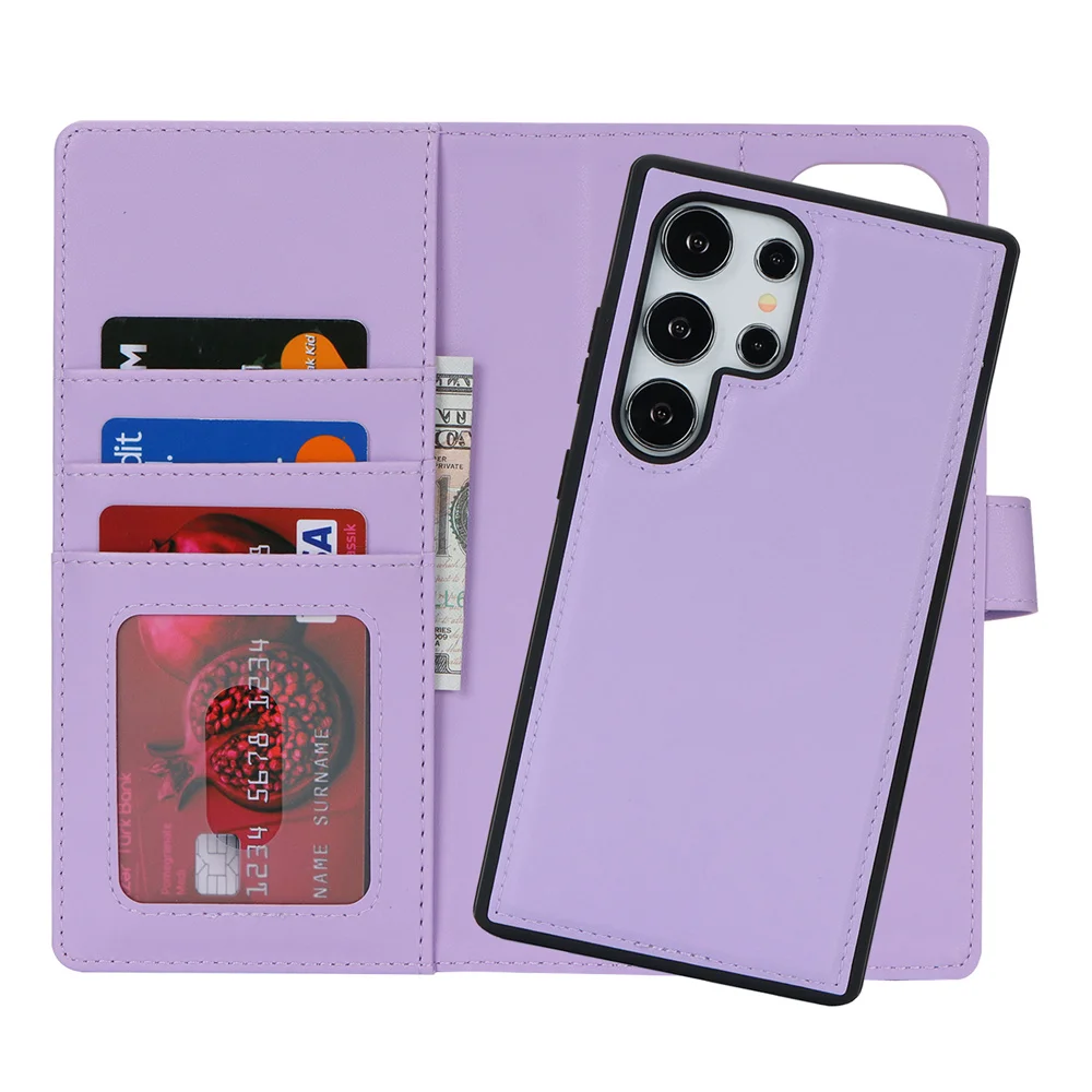 Easewave Luxury 2-in-1 Detachable Magsafe Wallet Case with Wireless Charging & Magnetic Flip Cover