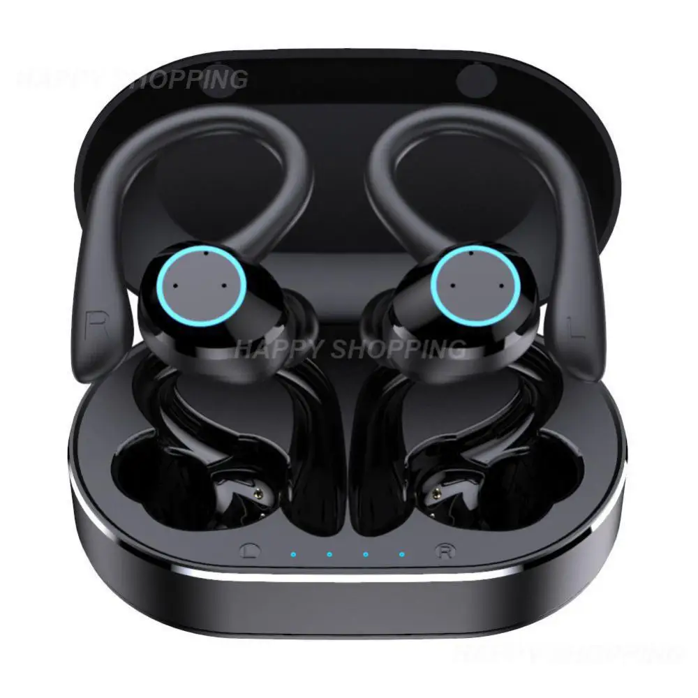 

Спортивные наушники, 50 Гц, 20 кГц, с зажимом для ушей, Отображение уровня заряда в режиме реального времени, мощный резерв заряда, шумоподавление, 5 В/1 А, Hifi