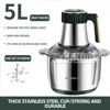 5L Household Electric Meat Grinders Stainless Steel Multifunctional Food Crusher Electric Cooking Machine 6