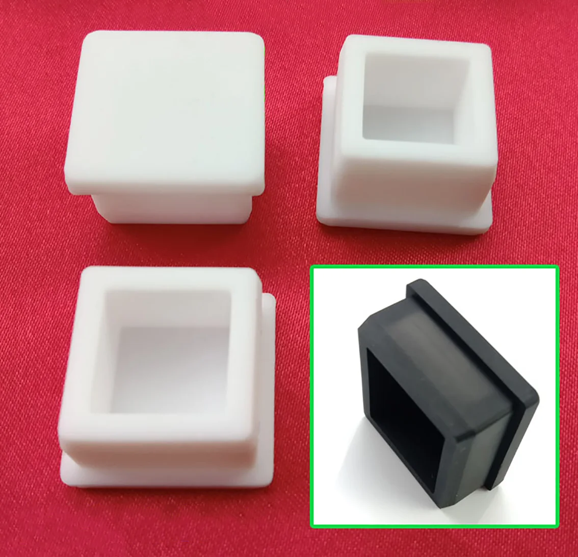 9-50mm Nero/Bianco Quadrato Con Foro Tappo In Gomma Di Silicone T-Spina Tubo Scatola Parte Inserto Tappo Di Tenuta Tubo Quadrato Tappo Di Schermatura - Foto 8