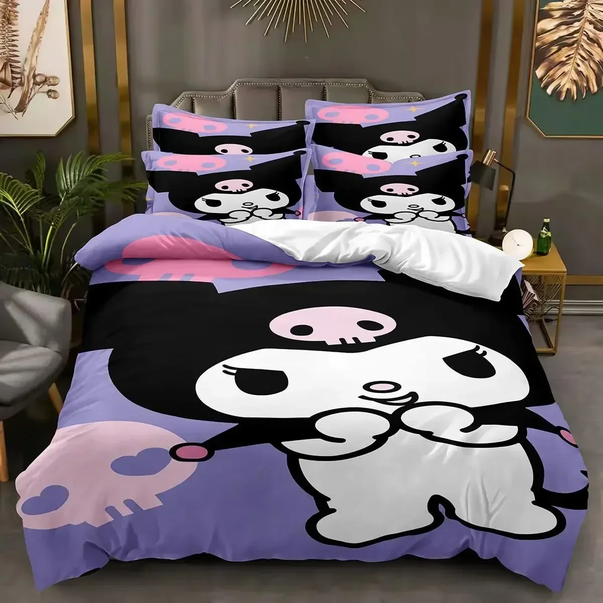 Kuromi Kawaii Printed Bedspread Quilt Cover Bedding Quilt Cover Cosplay Clothing Accessories Children's Toys Gifts
