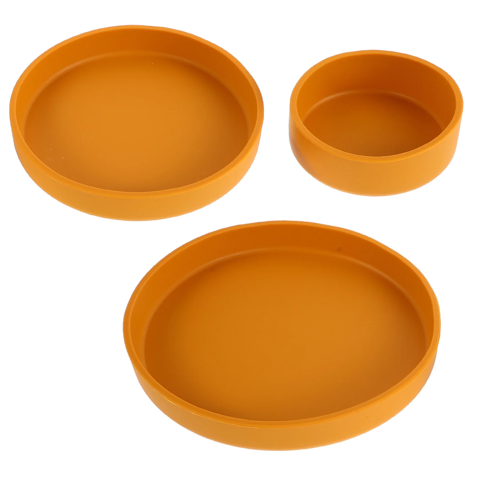3 Pcs Silicone Plate Baby Girl Essentials Yellow Silica Gel Bowls and Plates Newborn