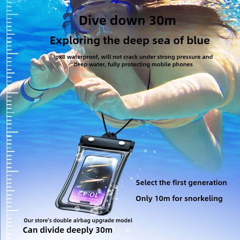 Outdoor Universal Various Mobile Phones Drift Bag Pouch with Lanyard Photographed Can Touchable Screen Seal Clear Waterproof Bag