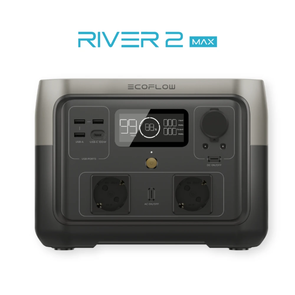 EcoFlow RIVER 2 Max Portable Power Station 500W 512Wh ZMR610-B-US – Power  and Portable