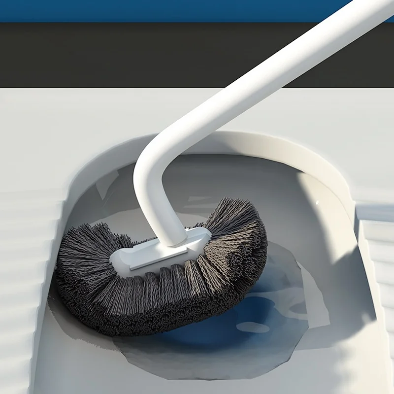Toilet Brush Set Multi-function Head Plastic Bending Thicken Handle Holder
