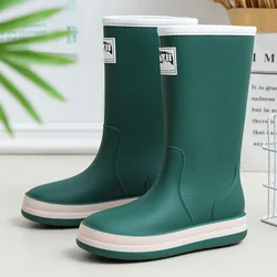 Fashion Men's Outdoor Rain Boots High Top Water Shoes Waterproof Wear-resistant Chef Labor Ankle Boots Anti-slip Fishing Shoes