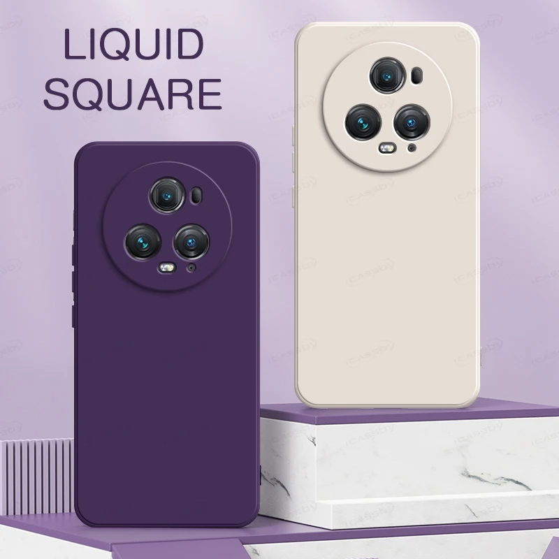 Custodia Quadrata Originale In Silicone Liquido Per Honor Magic 3 4 5 Pro Ultimate Soft Tpu Cover Posteriore Magic 5 Ultimate Magic4 3 Pro Coque