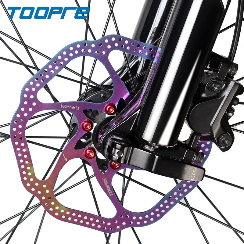 TOOPRE MTB 디스크 브레이크 로터, 마운틴 로드 크루저 자전거 브레이크 부품용 다채로운 스테인리스 스틸 로터 디스크, G3/ HS1 160 180 203mm