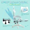 Ergonomic Computer Chair for Girl with Footrest and Headrest, Comfortable Reclining Game Chair 290lbs for Adult,Teen,Blue Green 3