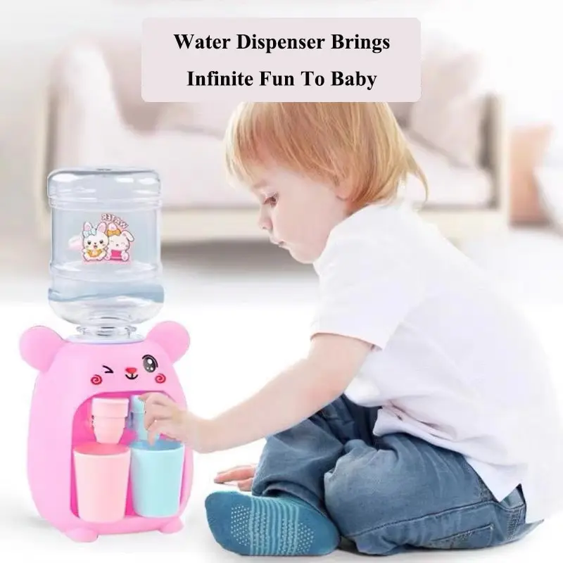 Kids Role Play Kitchen Toy Set 1PC, Pretend Play Water Dispenser with Faucet - Mini Dollhouse Pink Learning for Girls