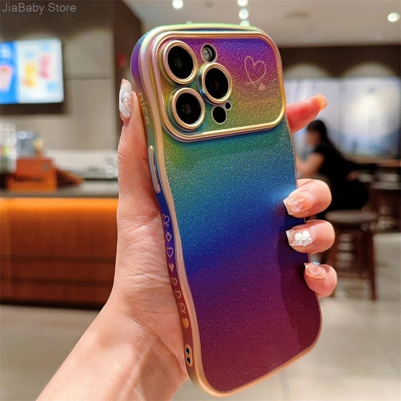 Coque de protection pour appareil photo en forme de cœur avec liquide pailleté de luxe pour iPhone 11 12 13 14 15 16 Plus Pro Max_voghion.com