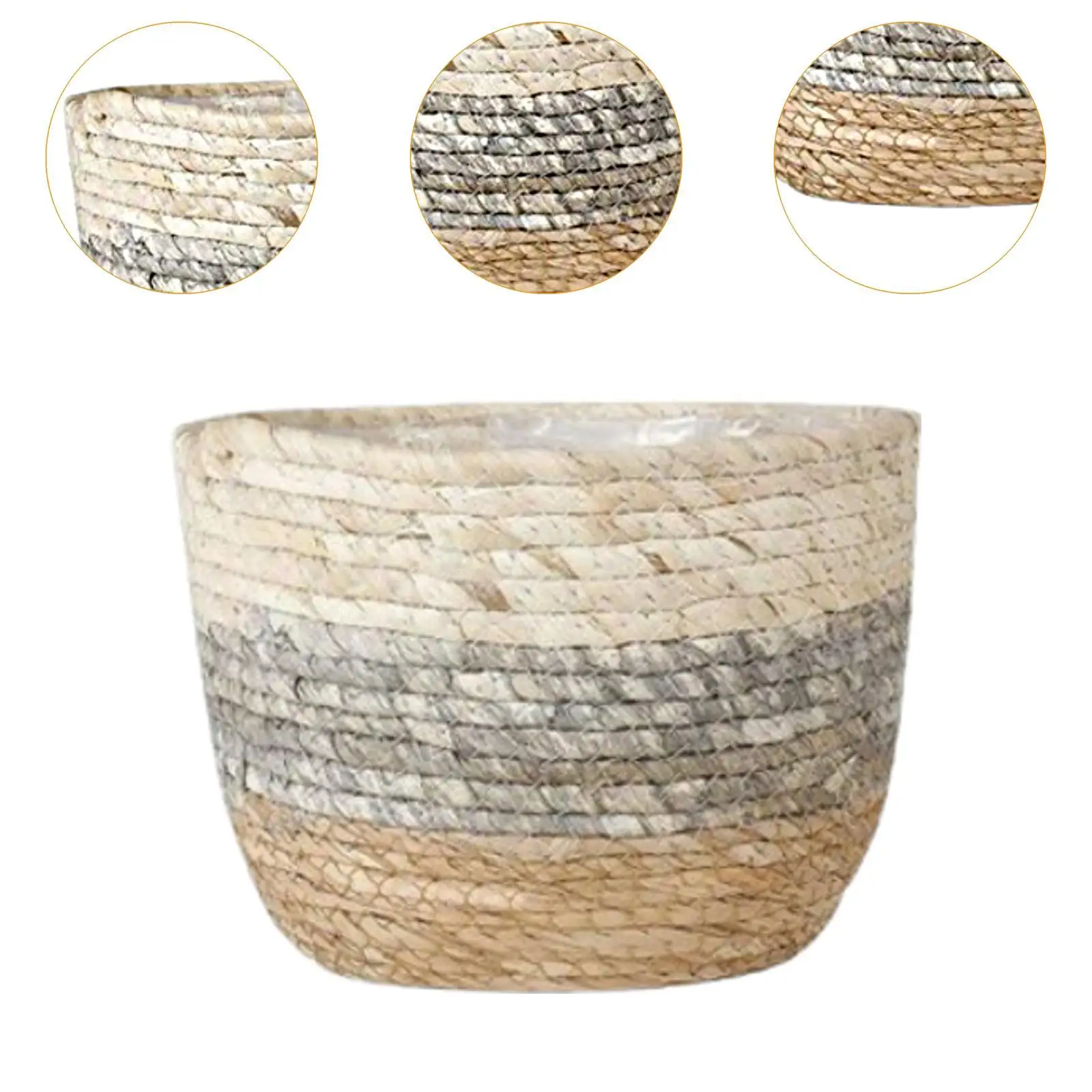 Planter Basket for Plants, Woven Container for Farmhouse Style with Waterproof Feature