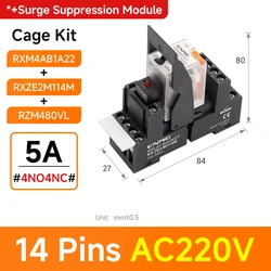 Compact Electromagnetic Relay with Dual Functionality and Indicator Light - RXM4AB1A22 - RXZE2M