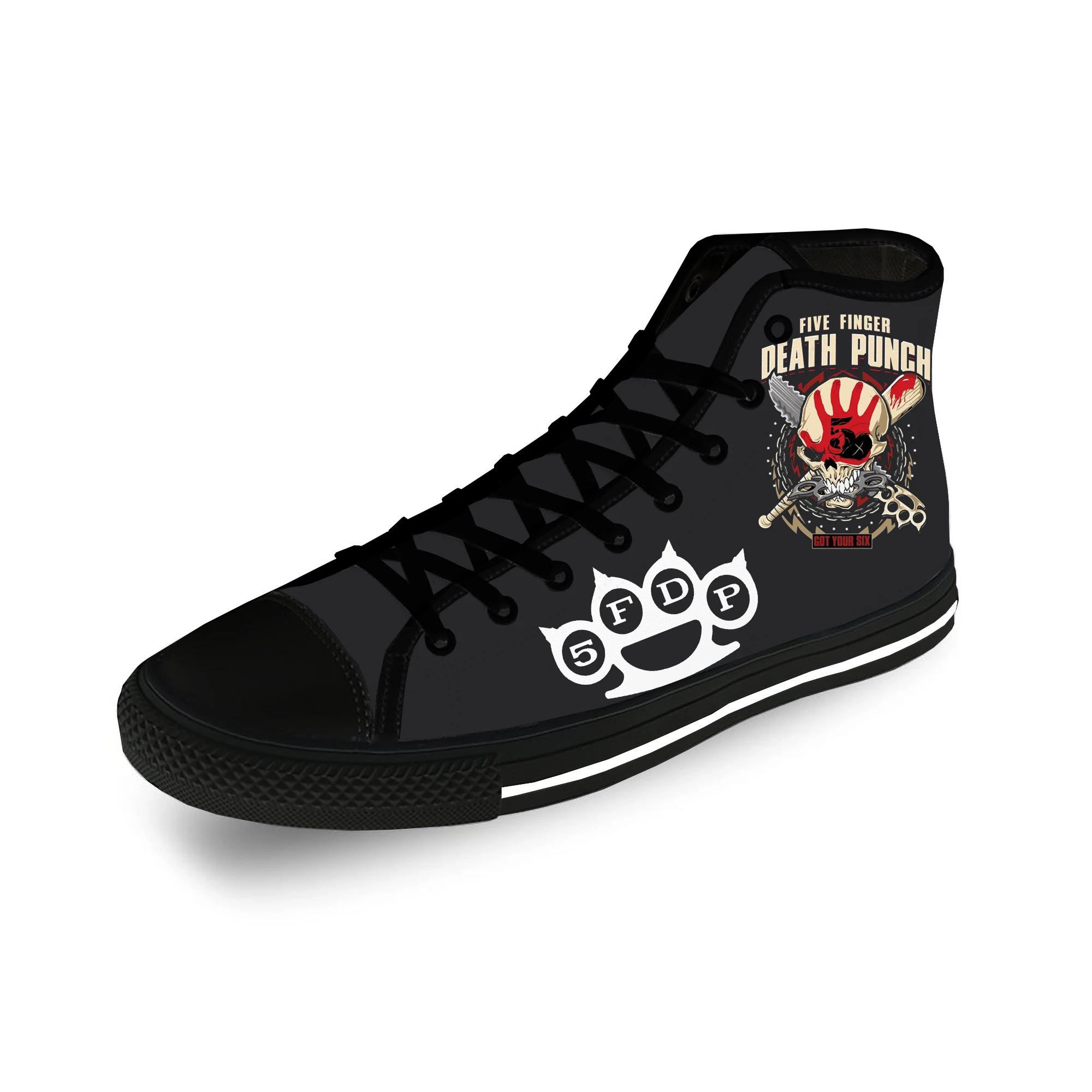 

Five Finger Death Punch High Top Sneakers Mens Womens Teenager Casual Canvas Running Shoes Cosplay Breathable Lightweight shoe