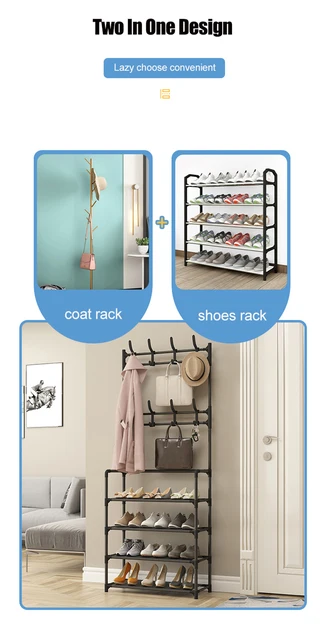 Multifunctional Freestanding Shoe Rack Hat Rack Coat Storage Home