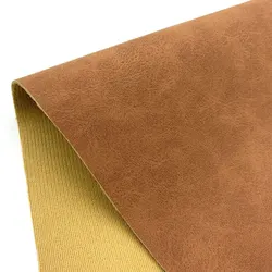 Waterproof Faux Suede Sheepskin PU Leather Fabric for DIY Crafts and Handmade Projects (Gray Brown 5)