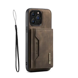 Streamlined 2-in-1 Wallet Case with Detachable Leather Card Holder for iPhone 11 (Coffee)
