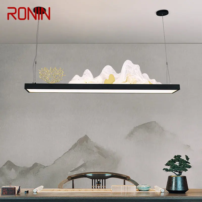 

RONIN Chinese Style Pendant Chandelier Modern LED 3 Colors Creative Landscape Hanging Lights For Home Tea House Dining Room