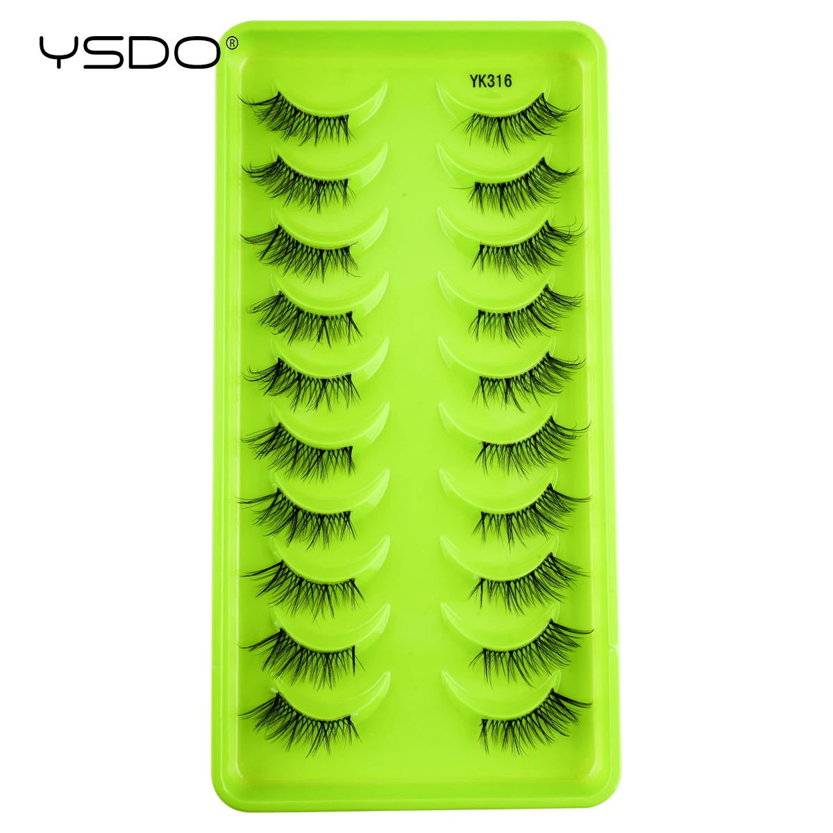 Cílios Postiços YSDO Meia Lâmina 3/10 Pares Naturais Longos 3D de Visón Sintético para Maquiagem, Cílios Curtos e Leves 10