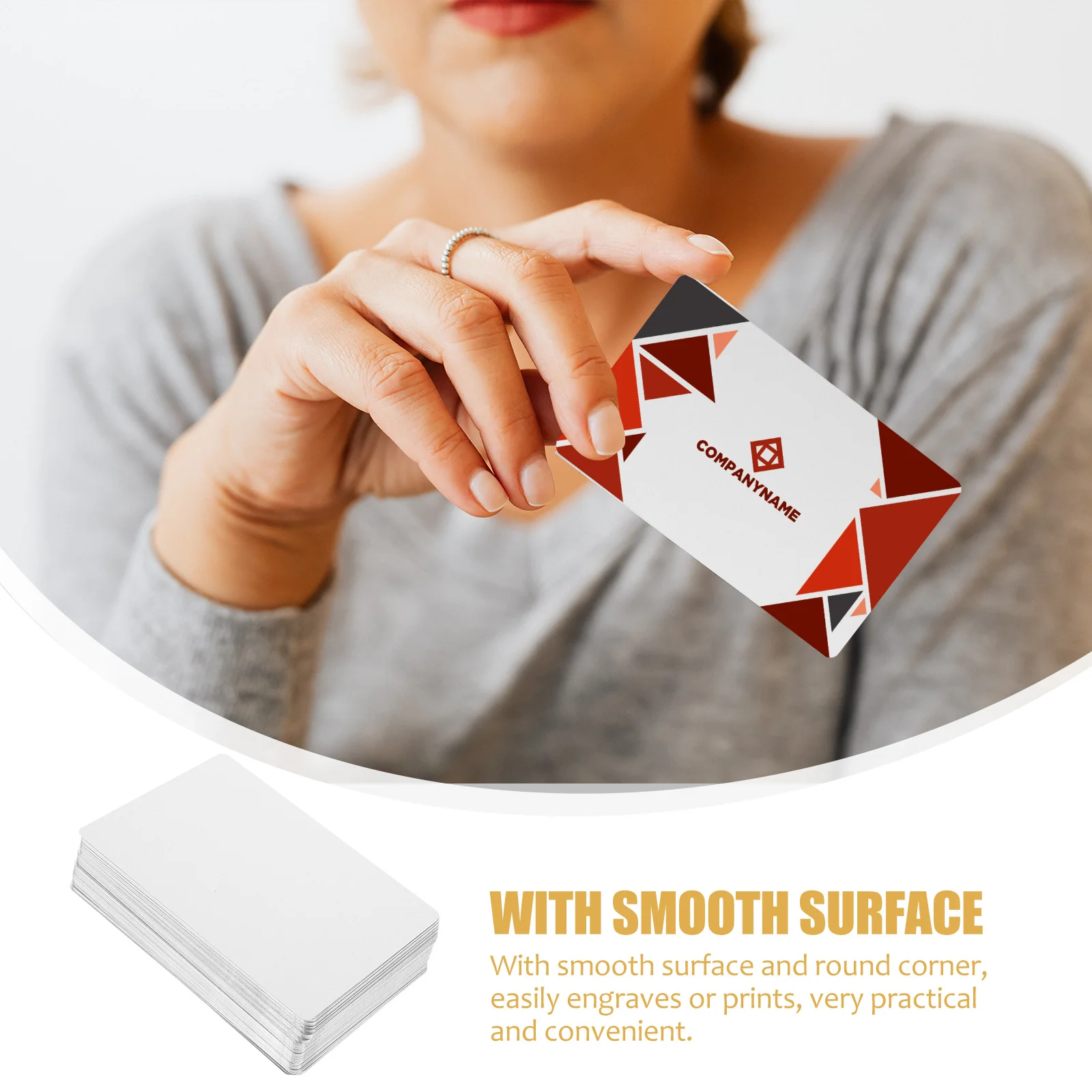 100pcs Blank Metal Business Thick Aluminum Name Cards Diy Sublimation Engraving Smooth Surface Round Corner Customizable Gift