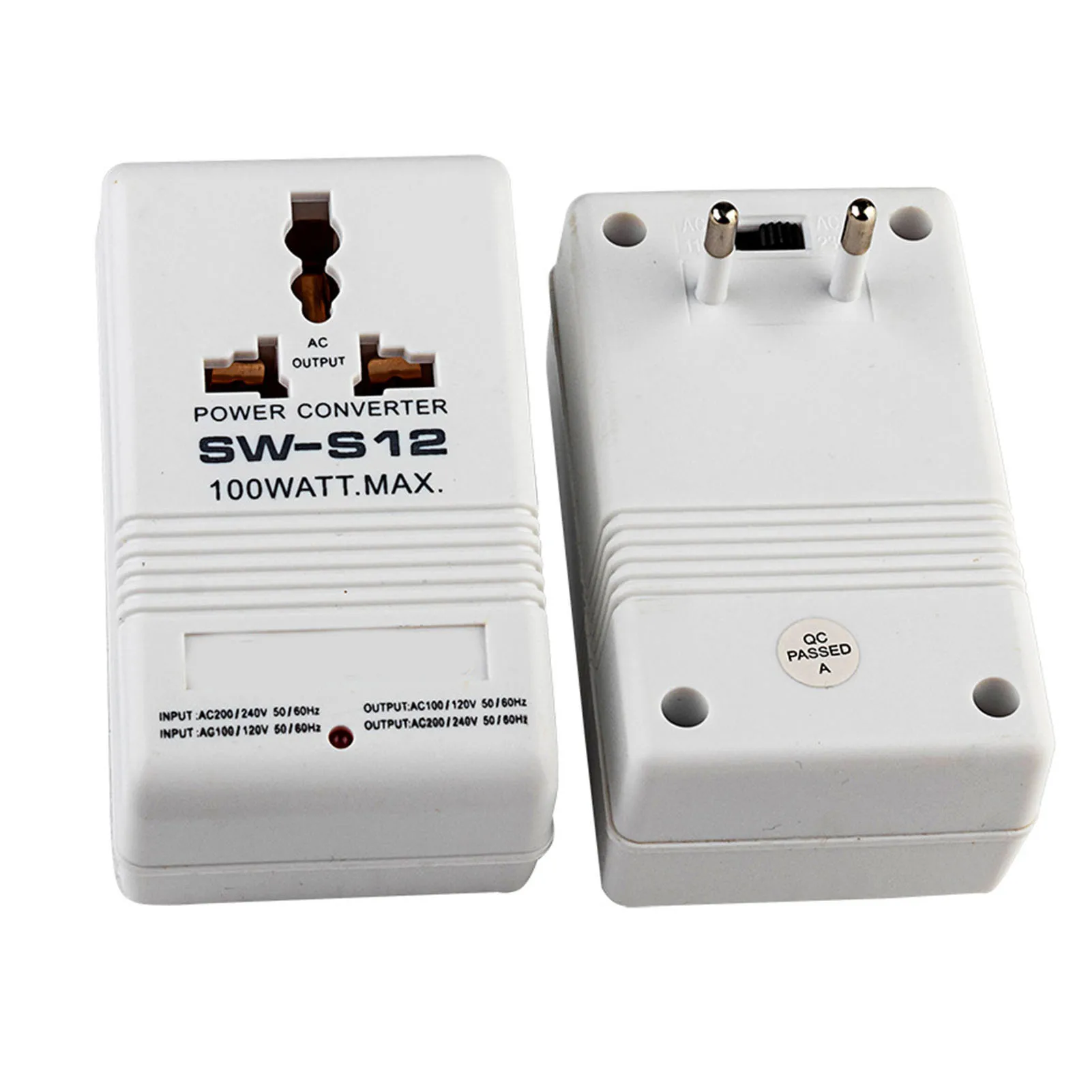 1Pc SW-S12 110v  220V 전력 변환기 이중 전압 변압기 100W 여행용 어..