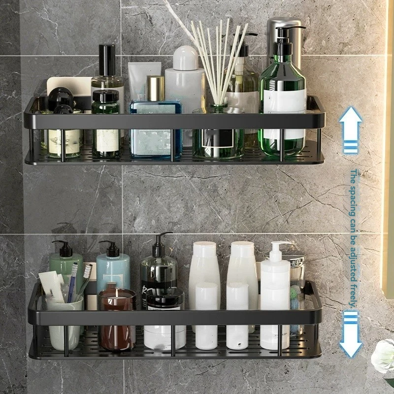 Wall-Mounted Wall Metal Shelf Narrow Wall Washing Thickeneded Bathroom Suction Cup Punch-Free Wall Toilet Toilet 4