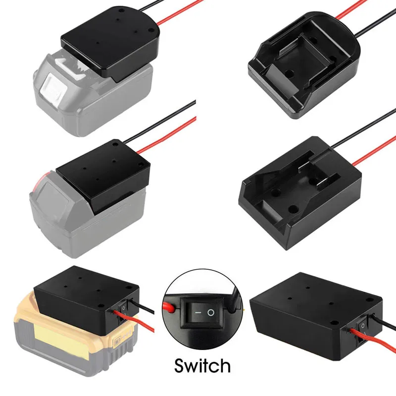 

Battery DIY Adapter For Makita For Dewalt For Milwaukee 14.4-18V Li-Ion Battery Power Connector Dock With 14 Awg Wire I/O Switch