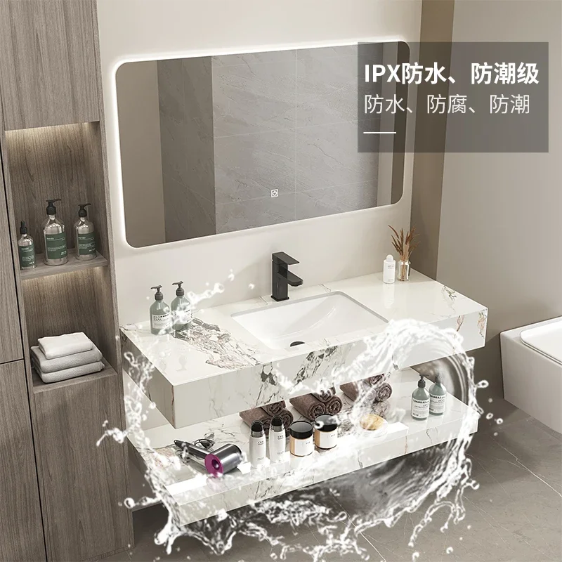 Slate wash basin Wall-mounted washbasin Household bathroom cabinet Toilet custom double-layer basin  combination 3