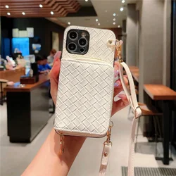 Stylish Crossbody Leather Phone Case with Wallet and Card Holder - Shockproof Cover - iPhone 14 (White)