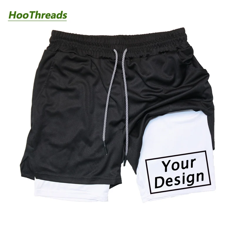 Print Athletic Gym Shorts for Men 2 in 1 Compression Shorts with Phone Pocket Quick Dry Stretch Workout Running Fitness