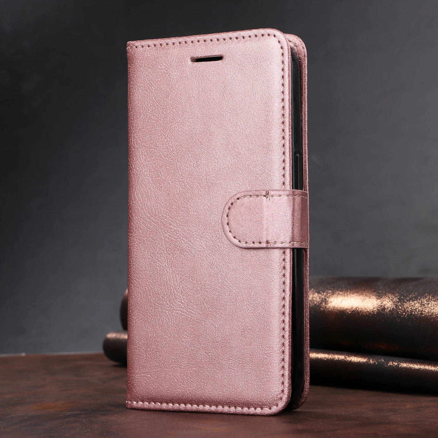Deluxe Leather Wallet Flip Cover Case - PU Material