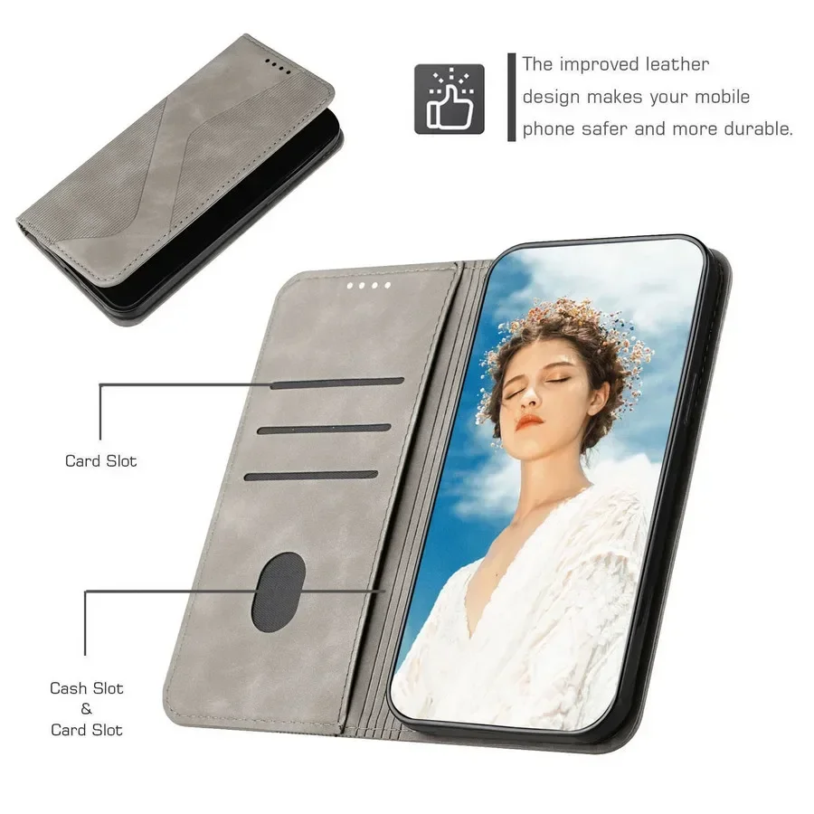 Luxury Leather Wallet Phone Case with Magnetic Flip Cover
