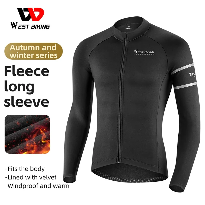 

WEST BIKING Winter Thermal Fleece Cycling Jersey Set Warm MTB Bike Wear Bicycle Clothing Cycling Set Ropa ciclismo invierno