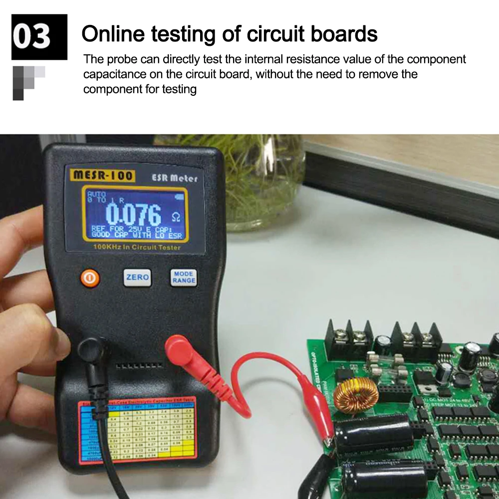 Multimeter MESR-100 ESR Capacitance Ohm Meter Professional Measuring Internal Resistance of Capacitor Capacitance Circuit Tester 4