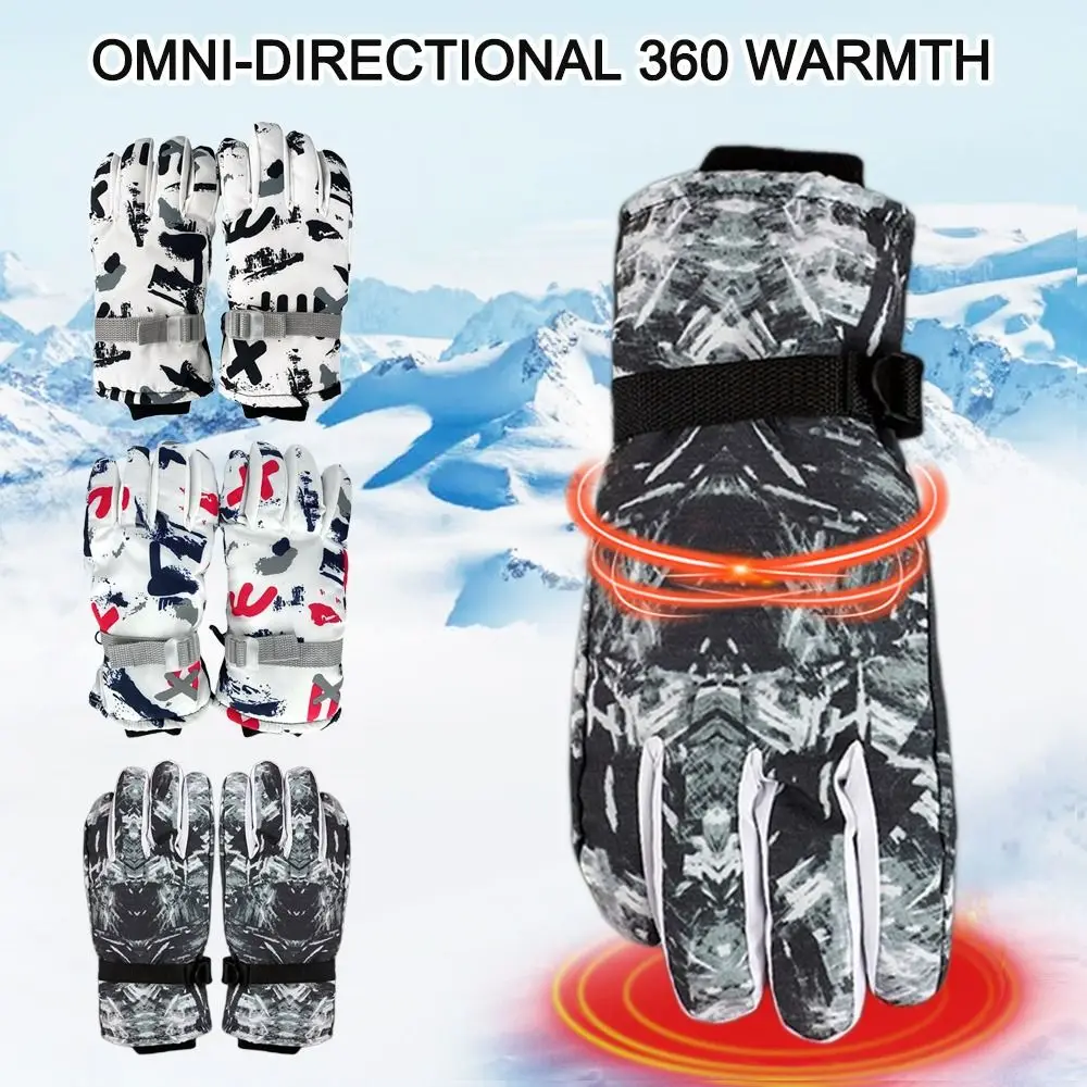 

Ветрозащитные водонепроницаемые плотные теплые зимние варежки с длинным рукавом Детские лыжные перчатки для катания на лыжах и сноуборде