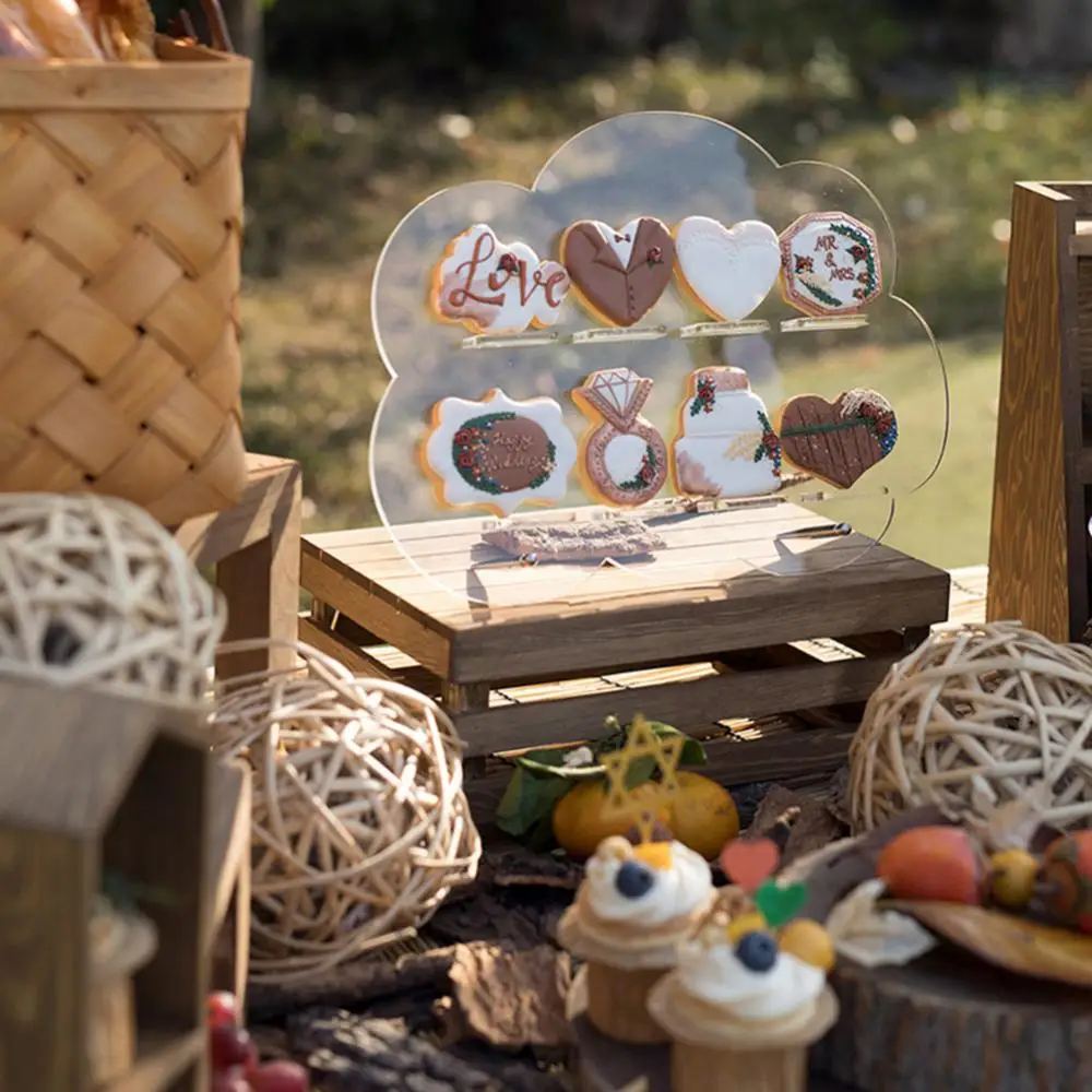 Display Rack Cake Stand Decorative Acrylic Cloud Cupcake Holder Clear Dessert Wedding Donuts Holder Biscuit Macaroon Tools Party