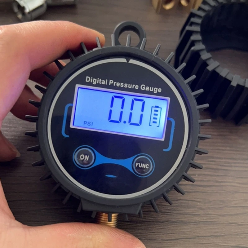 Digital Manometer High Pressure Gauge with G1/G1/2 Bottom Connector & Rubber Protector 0-250psi Resolution 0.1psi