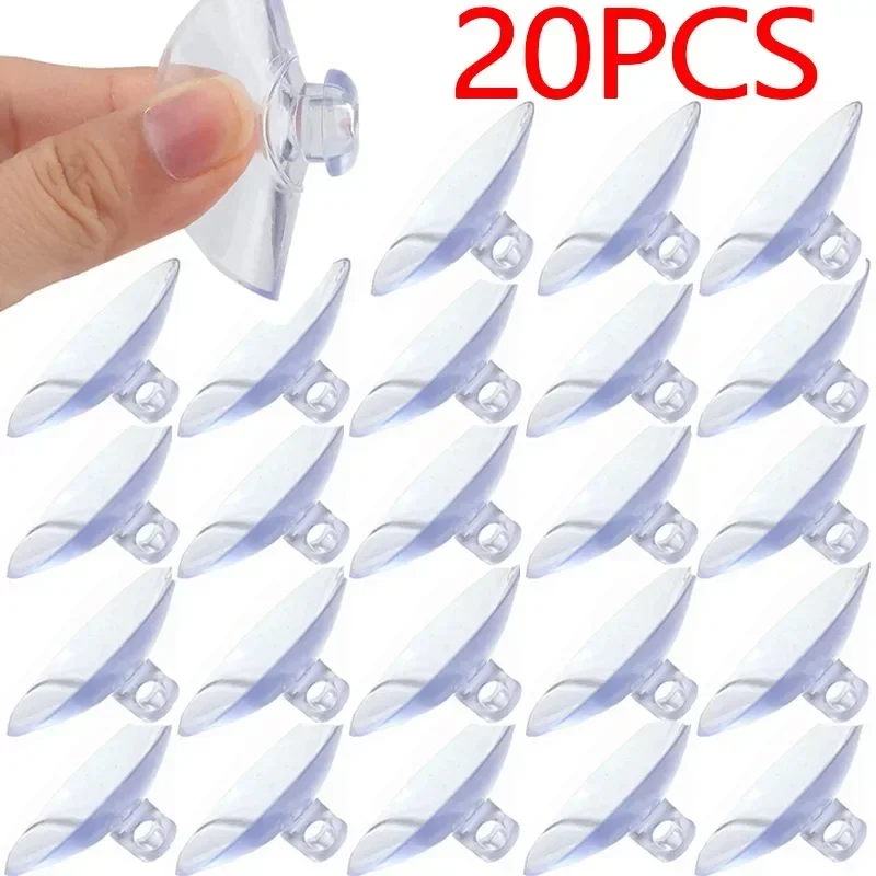 투명 플라스틱 버섯 머리 빨판, 자동차 창문 유리 걸이식 후크, 욕실 수건 행어 도구, 1 개, 20 개