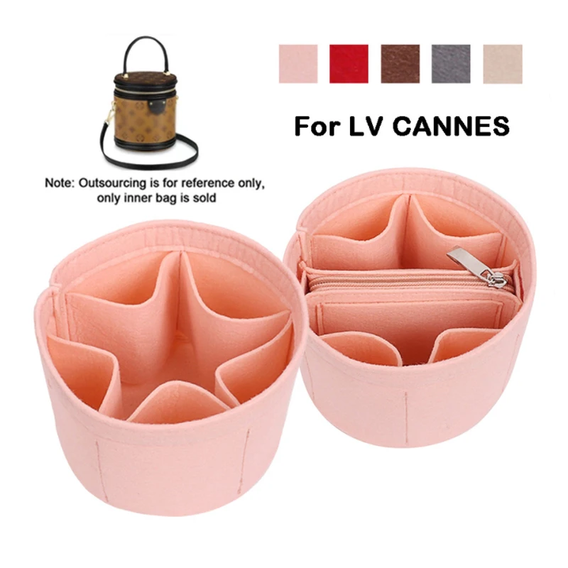 For Cannes Insert Bags Organizer Makeup Handbag Organize Inner Purse Cosmetic Bags Portable base shaper Premium Felt (Handmade） evertoner felt base shaper perfect for lv neverfull hangdbag