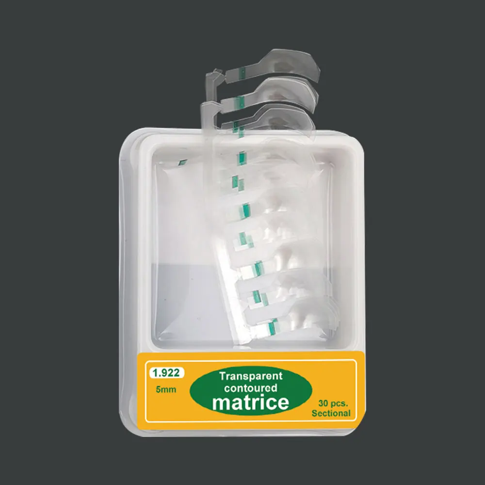 Dental Transparent Sectional Contoured Matrices 30pcs/box Width 7mm Narrow 5mm Matrix Polyester Russian Matrices Dentist