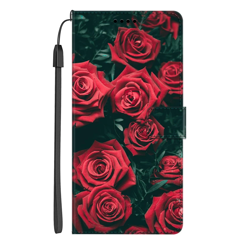 Elegant Leather Wallet Flip Stand Case with Magnetic Closure
