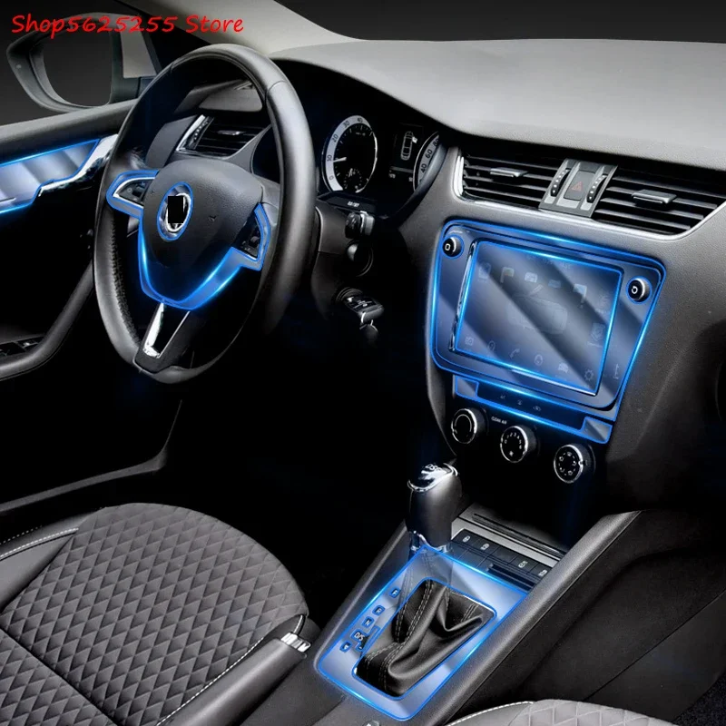 

Защитная пленка из ТПУ для Skoda Octavia A7, аксессуары для экрана центрального контроллера прибора, прозрачная защитная пленка для седана 2015, 2019, 2020