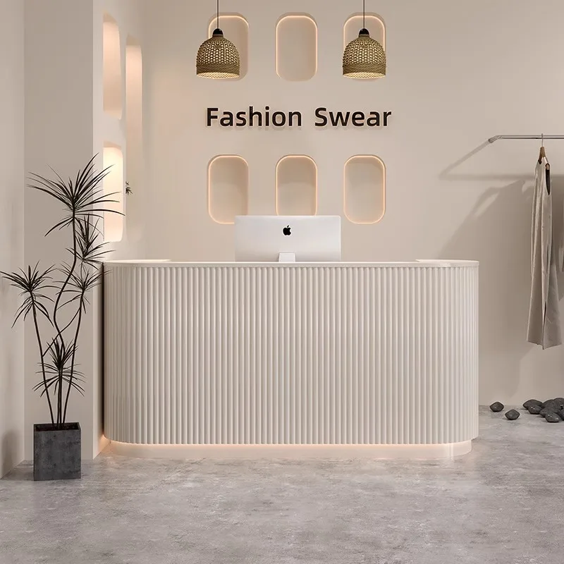 

Modern Simple Proffesional Light Institute Counter Reception Desk Office Beauty Salon Furniture