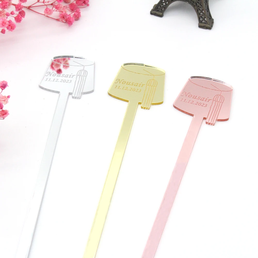 

10/30/50/100 Personalized Drink Stirrers Engraved Stir Sticks Etched Bar Stir Sticks Swizzle Acrylic Table Tag Baby Shower Decor